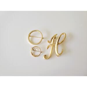 Vintage Lot of Dainty Gold Tone Brooches